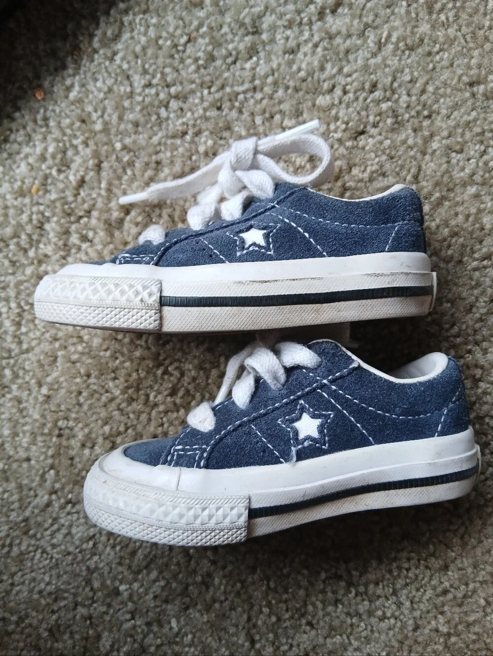 Converse Baby Navy Blue Star Low-Top Sneakers
